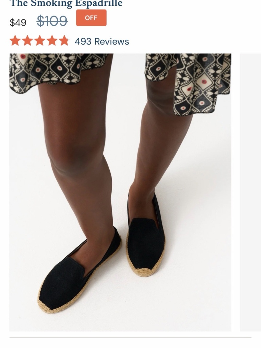 Soludos Black Espadrille Smoking Slippers with Natural Jute Trim